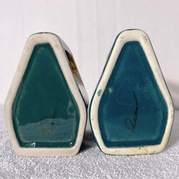 Vintage Rodolfo Padilla Artist Signed Green Purple Drip Glazed Mugs x2 - Picture 7 of 10